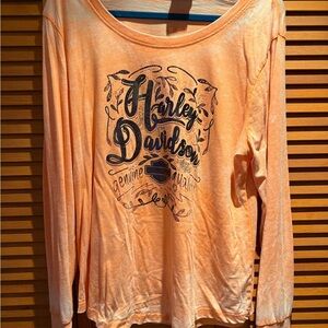 Harley-Davidson Peach Long Sleeve Top